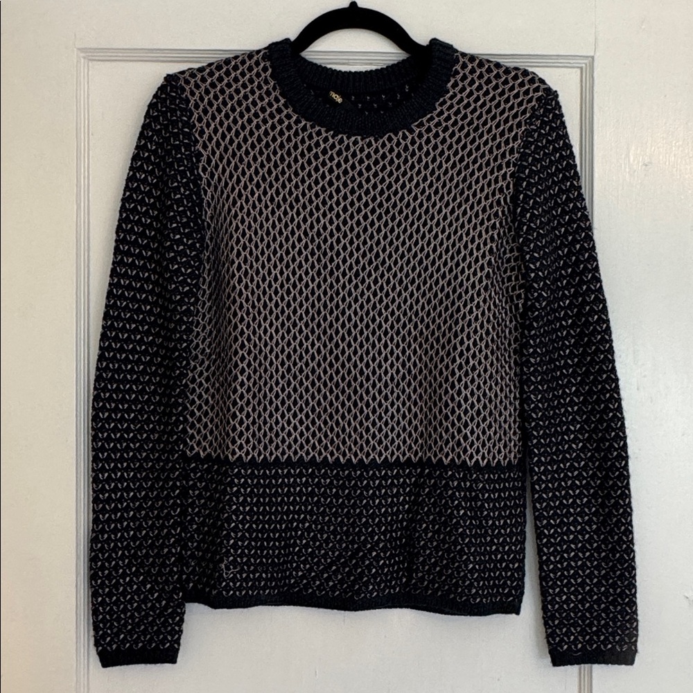 Maje Emerald and Silver Textured Sweater